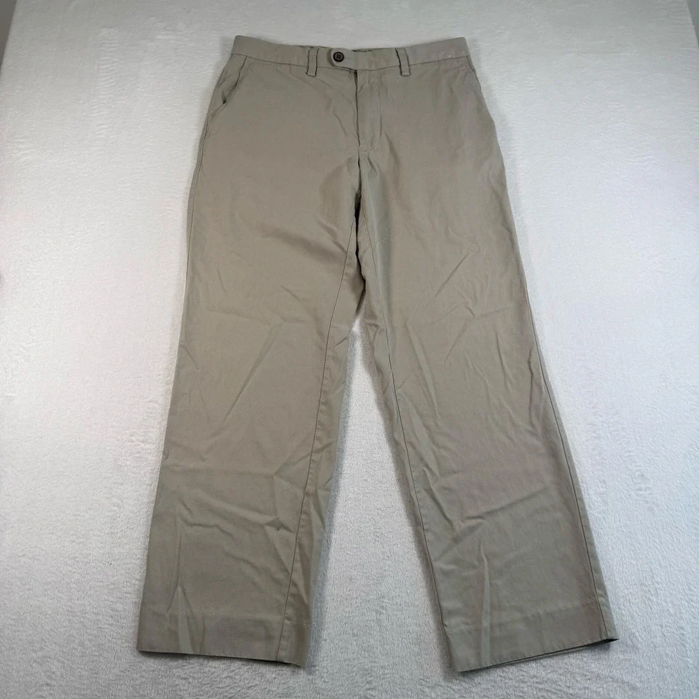 Tommy Bahama Pants Mens 33x30 Beige Silk Blend Chino‎ Flat Front Straight Casual